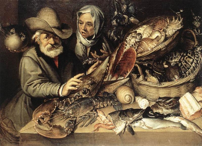 PASSEROTTI, Bartolomeo The Fishmonger's Shop agf Sweden oil painting art